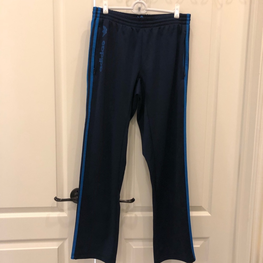 Adidas track pants in navy